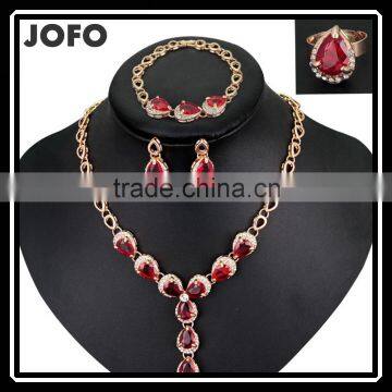 Dubai Golden Crystal Jewelry Sets Wholesale Gift Items From Zhejiang Fashion Jewelry Market