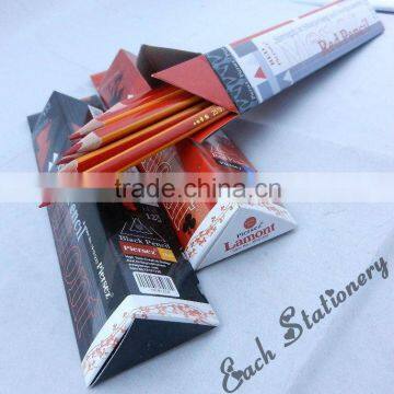 7inch HB black triangle pencil in triangle box 12pcs/box