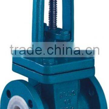 PFA Lined Rising Stem Gate Valve flange types