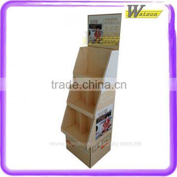 cooking book with CD promotion customized cardboard 3 layer stand display rack