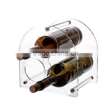 "WinePro ""Arch"" Wine Bottle Rack, 3-Bottle Acrylic Stand (Clear)                        
                                                Quality Choice