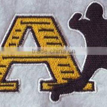 china supplier wholesale sewing accessories SportsArt letter design,customized jersey embroidery patches,appliques for clothing