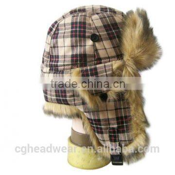 best service China manufacture wholesale fur hat/ russian style fur hat/ rabbit fur trapper hat