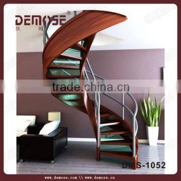 interior wood veneer stairs grill design