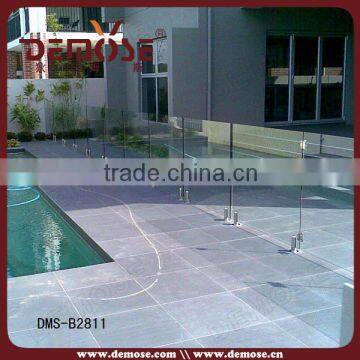 temporary swimming pool glass balustrading design and bracket