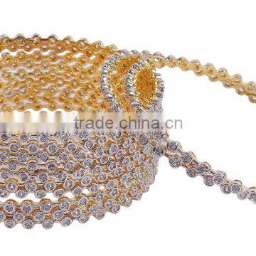 Indian Beautiful American Diamontic Gold Plated Bangle/ Bracelets Set