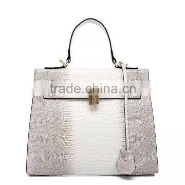 Genuine snake pattern leather handbag