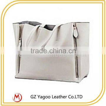2 in 1 fashion white noble lady pure leather handbags
