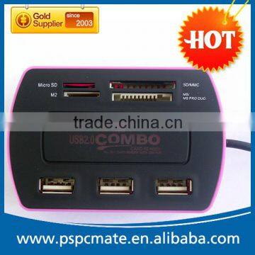 Cheapset Computer Card Reader with USB HUB USB2.0 COMBO