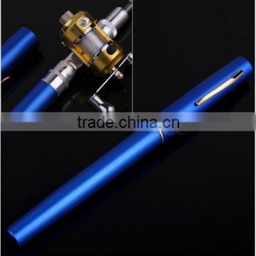 Golden Vara De Pesca Mini Aluminum Pocket Pen Fishing Rod Pole + Reel Sea Fishing Rods Tackle Tool