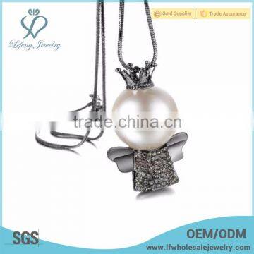 Hot Sale Gold Long Chain Simple Design Chinese Pearl Necklace Jewerly