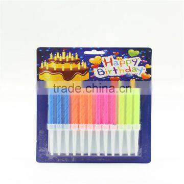 stick birthday candles in blister card colored flame