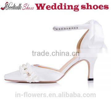 Wholesale Pointed Toe Crystal Stiletto Wedding Shoes With Ankle Strap photo-6