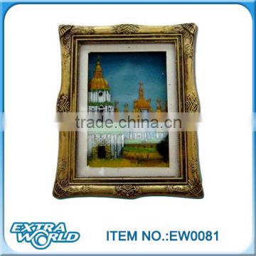 polyresin castle small magnet photo frame