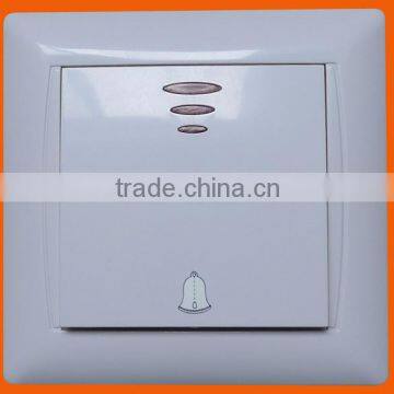 European style flush mounting door bell switch with light (F6106)