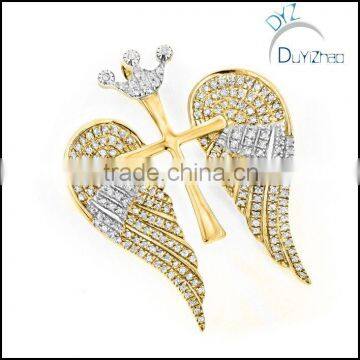 fashion hip hop angel wing pendants necklace