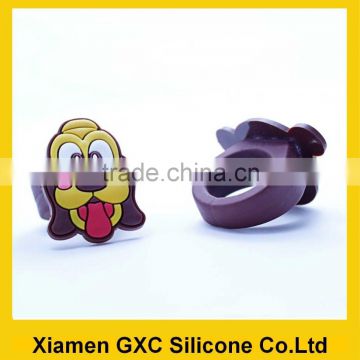 lovely cartoon silicone rubber finger ring for promotion gift