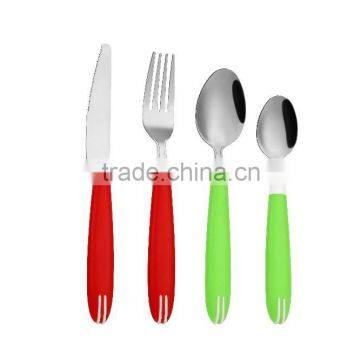 2015 hot sale Plastic handle stainless steel flatware; New products from China