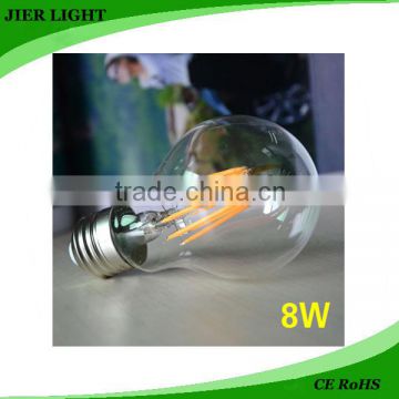 8W A60 led filament bulb dimmable filament led bulb 2200k with good price