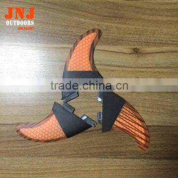 Orange Half Carbon FCS II G5 M Fins With Fiberglass and Bamboo Material for Surfing 002 Size M photo-3