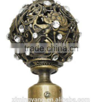 Metal Drapery curtain rod Finial - - Set of 2 (Bronze)