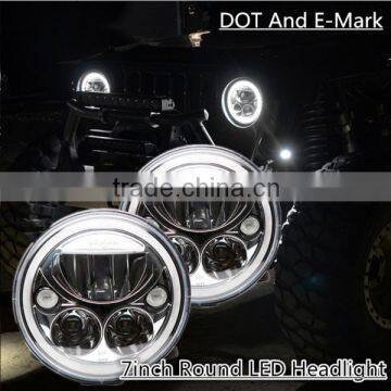 DOT And E-Mark Vortex 7 Inch LED Headlight White 6000K For 97-16 Jeep Wrangler JK LJ CJ Offroad photo-2