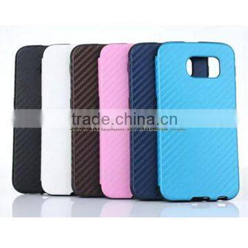 High Quality Ultrathin Carbon Fiber Style Soft TPU Back Cover Case For Samsung Galaxy S6 photo-3
