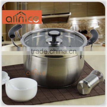 Riveted Bakelite Handles stainless soup pot with 3/7 QT alternative capacity not react with food