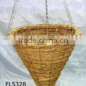 cone hanging basket,Rattan Hanging Basket,hanging flower basket,hanging planter,rattan basket,rustic home decor,basket