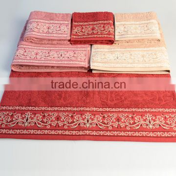 Hot sale Whole solid colour jacquard 100% cotton Towel