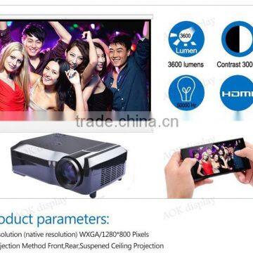 LED Smart Cinema Theater Projector HDMI/ATV/USB/AV 1280*800 HD LED Projector with WIFI