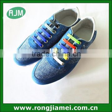 Factory direct sale high quality lazy silicone no tie elastic shoelaces for kids