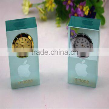 Custom wholesale crystal clock for souvenir gifts