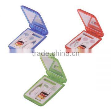 Mini plastic travel sewing kit with mirror