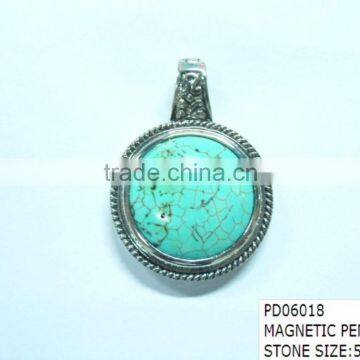 SGJGEMS PD06018 Blue Natural Crystal Pendants Wholesale Silver Jewelry