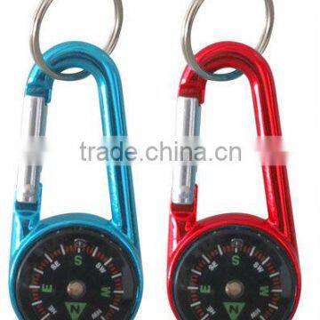 TC-454 2013New Hot Sale Mini Aluminum Pear Shape Camping Carabiner With Compass