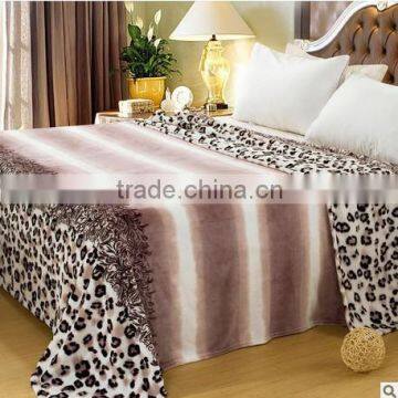 luxury puma pattern coral/flannel fleece blanket