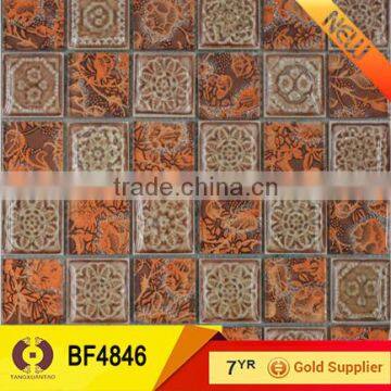 Italian mosaic tiles, mosaic backsplash tile, black and white mosaic tile(BF4846)