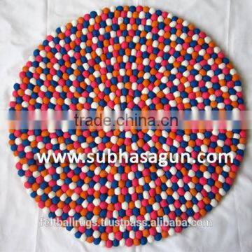 100% Handmade Best Quality Felt Ball Rug, Carpet, Teppich