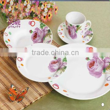 Daily used porcelain dinner set,fine flower dinnerware set