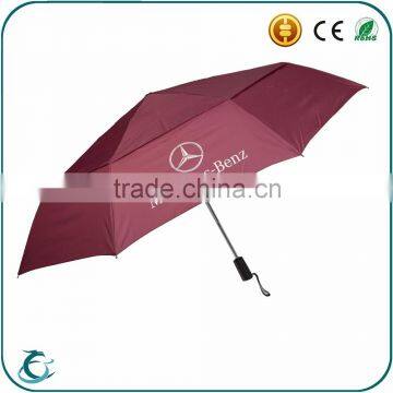 Promotional fiberglass auto open close fold umbrella double layer with windproof