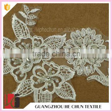 HC-2601-1 Hechun Hand Embroidery Designs Beaded Lace Applique Wholesale photo-3