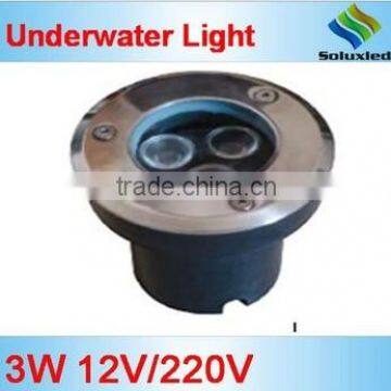 china manufacturer soluxled aluminium underwater light 3W 12V/220V IP68 waterproof