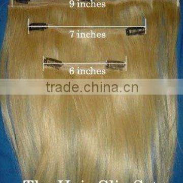 #613 clip in hair extensions 100% indian remy