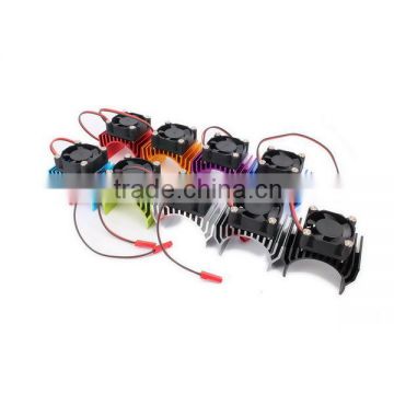 Alloy Aluminum 540/545/550 Size Motor Heat Sink Heatsink With Fan Cooling Head Vent Top 6v JST For 1/10 RC Hobby Model Car