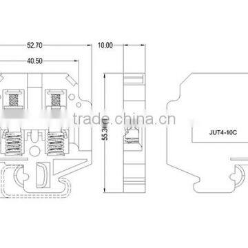 UTL China Top Ten Selling Products 0.5-10mm Ground Universal Strengthen Wiring Terminal Block 600V 65A photo-4