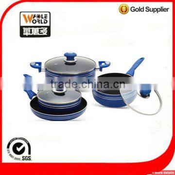 7 pcs Blue aluminum non stick cookware sets