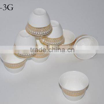 2016 New Decorative Design White Ceramics Golden Coffee Cup Set photo-3