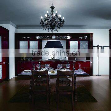 Cuseomized Luxury Modern Style Red Hign Gloss Paint Wall Cupboard photo-2