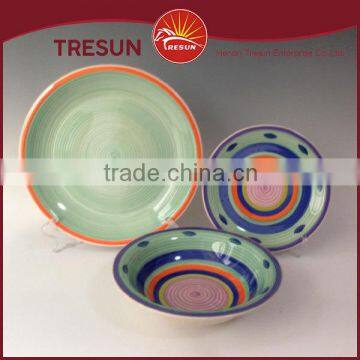 colorful/beautifual round shape high quality handpainted 18pcs dinnerset/dinner ware/tableware